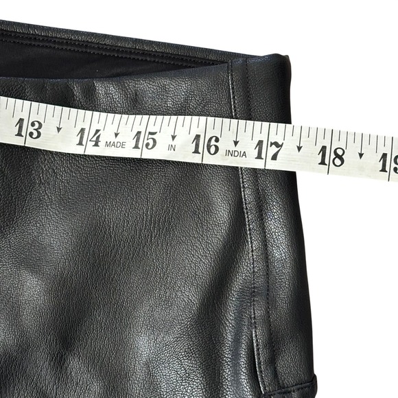 Spanx Faux Leather Split Leg Pants Sz 1X Black Going Out Baddie Plus Size - Picture 5 of 7